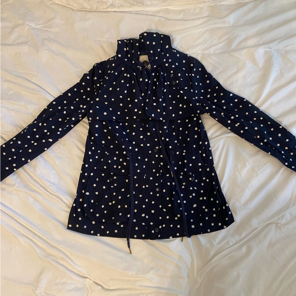 Anthropologie polka dot rain coat